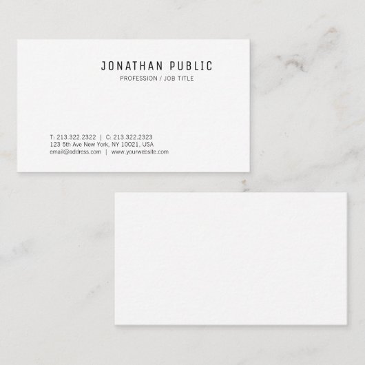 Professionele Sjabloon met een modern, minimaal on Visitekaartje (Voorkant / Achterkant)