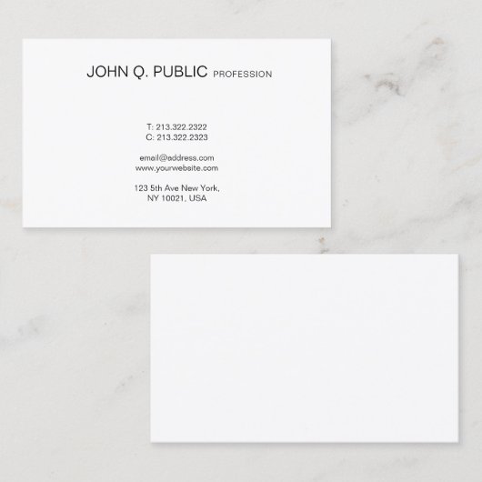 Professionele Sjabloon Moderne, elegante, stijlvol Visitekaartje (Voorkant / Achterkant)
