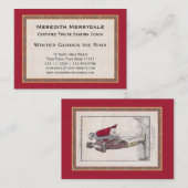 Professionele Skating Coach Elegant Vintage Visitekaartje (Voorkant / Achterkant)