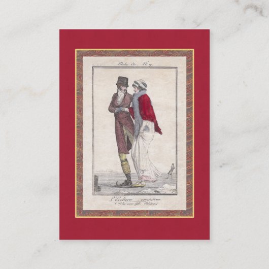 Professionele Skating Coach Elegant Vintage Visitekaartje (Achterkant)