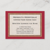 Professionele Skating Coach Elegant Vintage Visitekaartje (Voorkant)