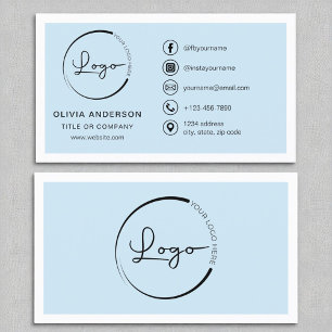 Professionele Sky Blue Business Logo Sociale Media Visitekaartje