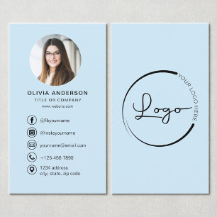 Professionele Sky Blue Foto Logo Social Media Visitekaartje