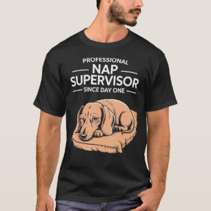 Professionele Slaap Supervisor Dachshund Kussen T-shirt