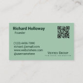 Professionele slanke moderne vet donkergroen schoo visitekaartje (Achterkant)