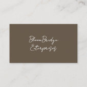 Professionele slanke tweetonige bruine witte typog visitekaartje (Achterkant)