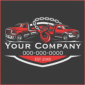 Professionele Sleepdienst, Transport Service Vinyl Sticker (Voorkant)