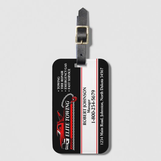 Professionele sleepvrachtwagenservice bagagelabel (Voorkant (verticaal))