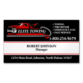 Professionele sleepvrachtwagenservice magnetisch visitekaartje