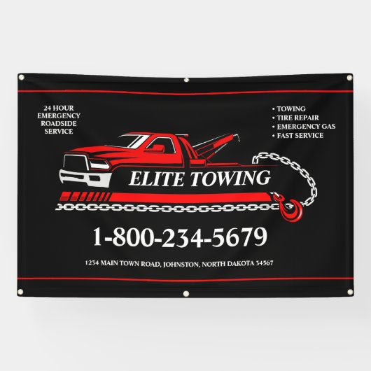 Professionele sleepvrachtwagenservice spandoek (Horizontaal)