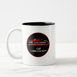 Professionele sleepvrachtwagenservice tweekleurige koffiemok