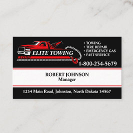 Professionele sleepvrachtwagenservice visitekaartje