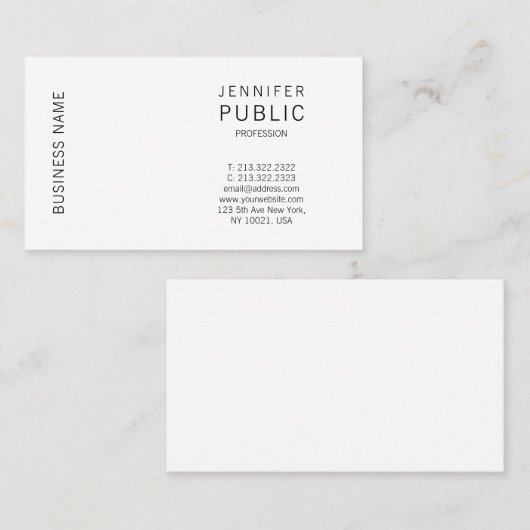 Professionele Smart Plain Elegant Minimalistisch M Visitekaartje (Voorkant / Achterkant)