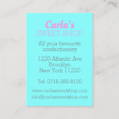 Professionele snoepwinkel Sweet Shop Snoep Store Visitekaartje (Achterkant)