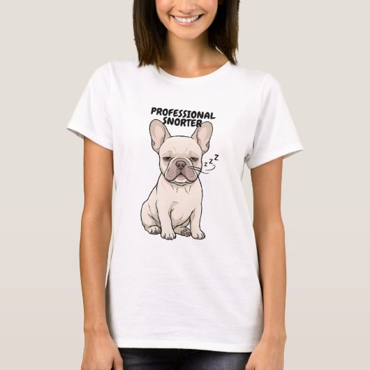 Professionele Snorter Grappig Frans Bulldog Ontwer T-shirt (Voorkant)