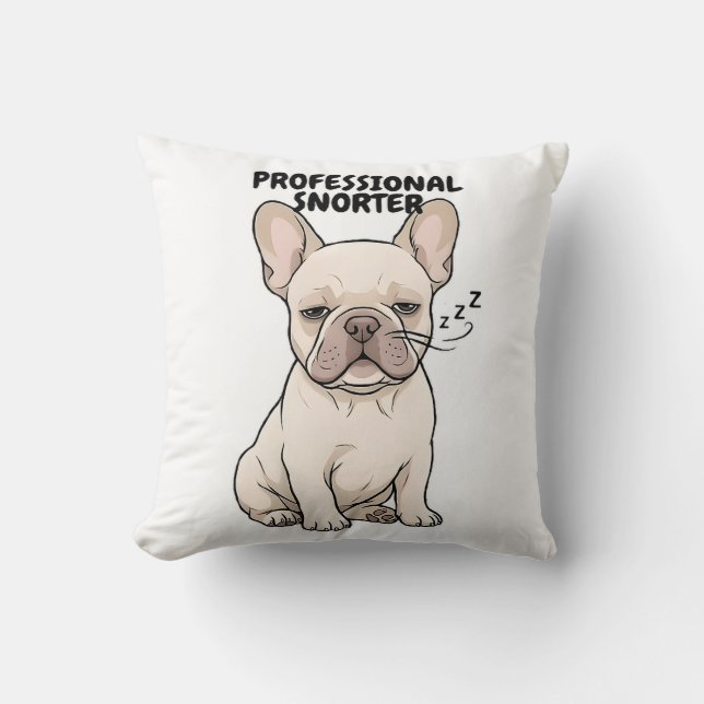 Professionele Snurker Grappig Frans Bulldog Ontwer Kussen (Voorkant)