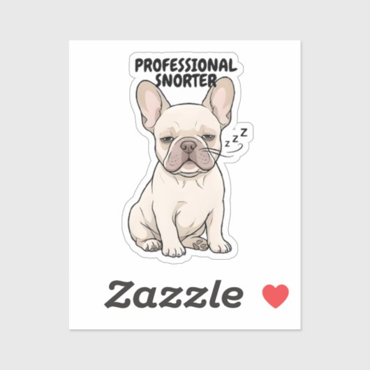 Professionele Snurker Grappig Frans Bulldog Ontwer Sticker (Vel)