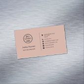 Professionele sociale media Logo Modern Blush Pink Magnetisch Visitekaartje (Voorbeeld)