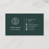 Professionele sociale media Logo Modern Dark Green Visitekaartje (Voorkant)