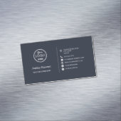 Professionele sociale media Logo Modern Navy Blue Magnetisch Visitekaartje (Voorbeeld)