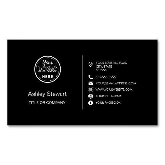 Professionele sociale media Logo Modern Trendy Bla Magnetisch Visitekaartje (Voorkant)