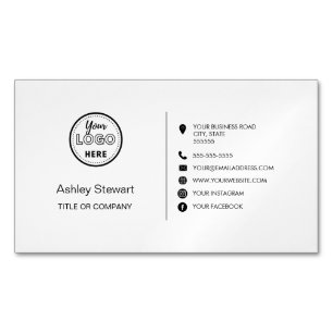 Professionele sociale media Logo Modern Trendy Whi Magnetisch Visitekaartje
