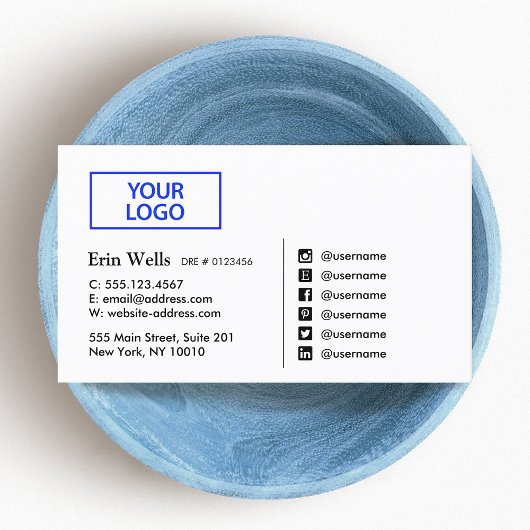 Professionele sociale media Pictogram Voeg uw Logo Visitekaartje