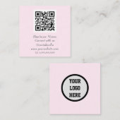 Professionele sociale media QR-code schaalbaar roz Vierkante Visitekaartje (Voorkant / Achterkant)