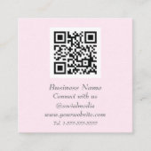 Professionele sociale media QR-code schaalbaar roz Vierkante Visitekaartje (Voorkant)