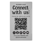 Professionele sociale media Website Modern Grey Magnetisch Visitekaartje (Voorkant Verticaal)