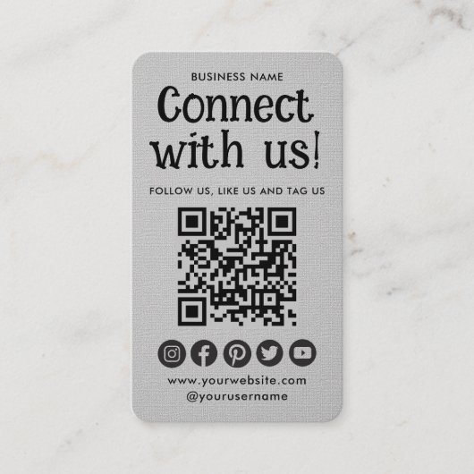 Professionele sociale media Website Modern Grey Visitekaartje (Voorkant)