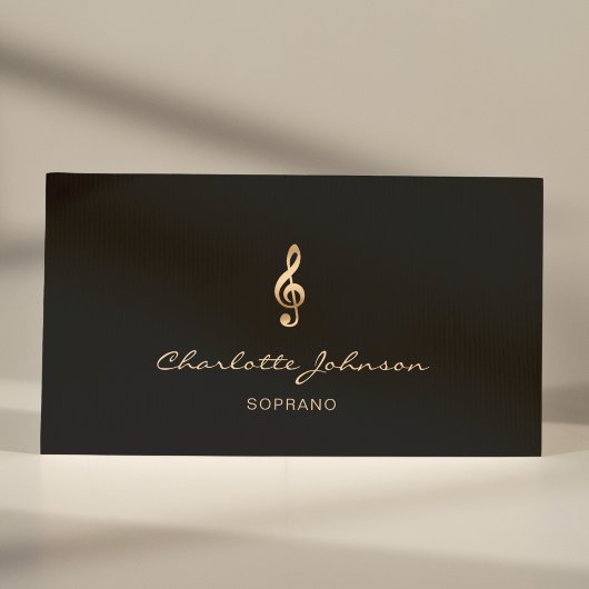 Professionele sopraan gouden treble clef zanger visitekaartje