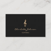 Professionele sopraan gouden treble clef zanger visitekaartje (Voorkant)