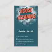 Professionele Spotless Blauw & Wit Cleaner Visitekaartje (Achterkant)