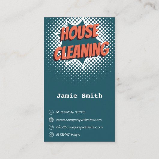 Professionele Spotless Blauw & Wit Cleaner Visitekaartje (Achterkant)