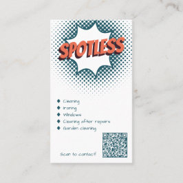 Professionele Spotless Blauw & Wit Cleaner Visitekaartje