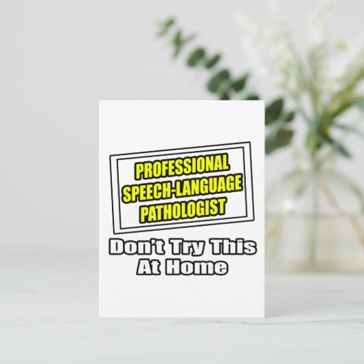 Professionele spraak-taal patholoog...grap briefkaart (Staand voorkant)