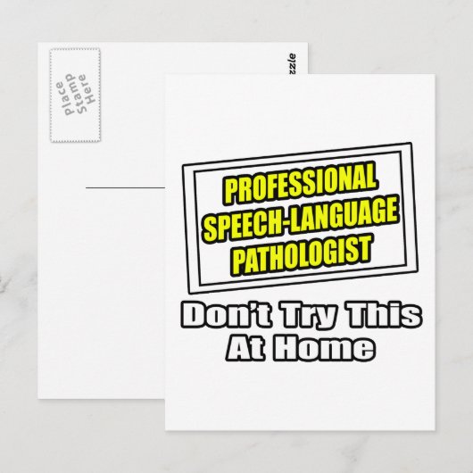 Professionele spraak-taal patholoog...grap briefkaart (Voorkant / Achterkant)