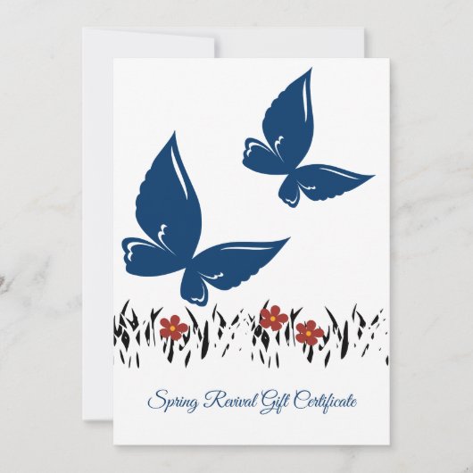 Professionele Spring Butterflies Cadeaubon (Voorkant)