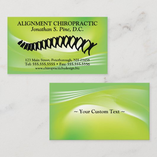 Professionele standaard Chiropraktijk-Visitekaartj Visitekaartje (Voorkant / Achterkant)