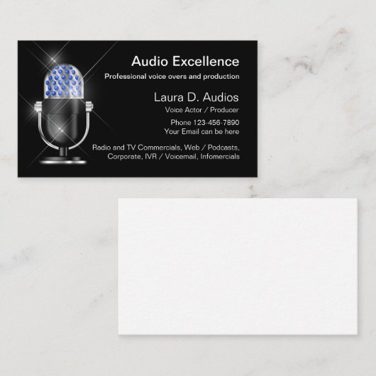 Professionele stemacteur Visitekaartjes (Voorkant / Achterkant)