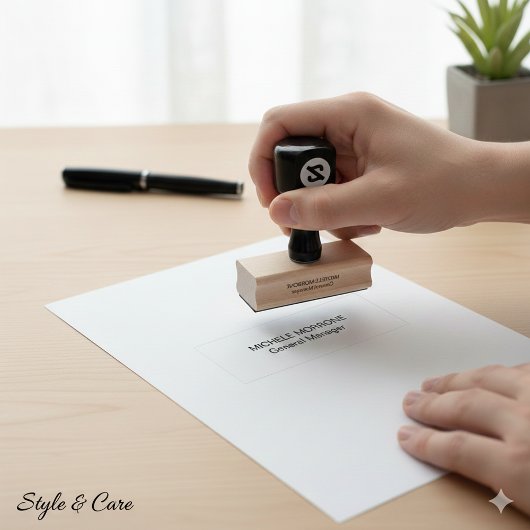 Professionele stempel met aangepaste naam en rolin