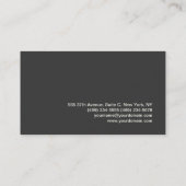 Professionele stijl grijs indrukwekkend visitekaartje (Achterkant)