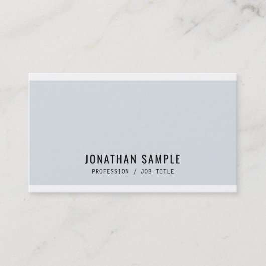 Professionele Stijlvolle Blauwe Minimalistische Mo Visitekaartje (Voorkant)