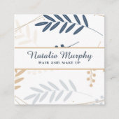 Professionele Stijlvolle Botanische Marine Beige G Vierkante Visitekaartje (Voorkant)