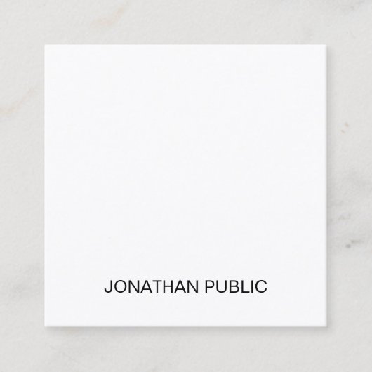 Professionele, stijlvolle, eenvoudige Sjabloon lux Vierkante Visitekaartje (Voorkant)