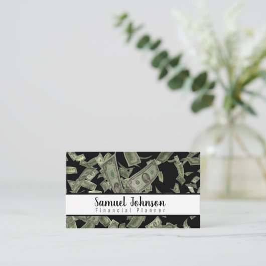 Professionele Stijlvolle Financiële Planner Accoun Visitekaartje (Staand voorkant)