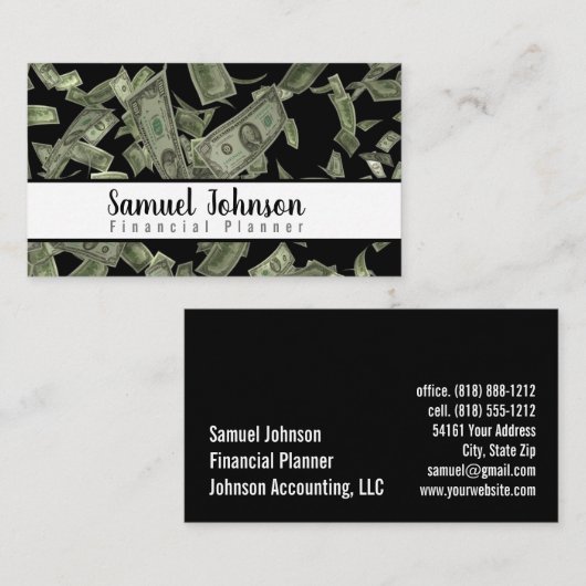 Professionele Stijlvolle Financiële Planner Accoun Visitekaartje (Voorkant / Achterkant)
