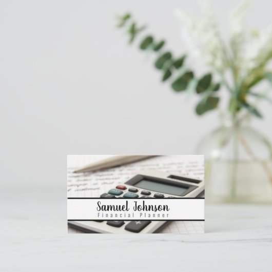 Professionele Stijlvolle Financiële Planner Accoun Visitekaartje (Staand voorkant)