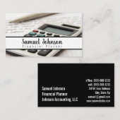 Professionele Stijlvolle Financiële Planner Accoun Visitekaartje (Voorkant / Achterkant)